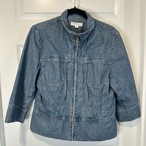 Coldwater Creek Full Zip 3/4 Sleeve Denim Jacket - EUC